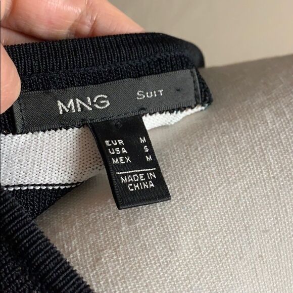 Mng Suit by Mango Black & White Bodice Black Skirt Contrast Bodycon Dress Small - Picture 7 of 9